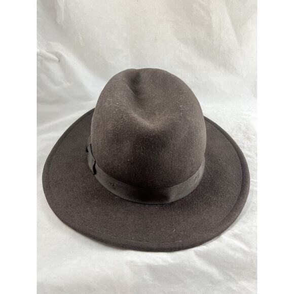 All Wool Fedora Hat Tagged Size Large Brown - Picture 4 of 7